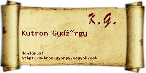 Kutron György névjegykártya