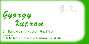 gyorgy kutron business card